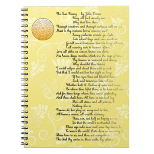 Gedicht das aufgehende Sonne durch John Donne Notizblock