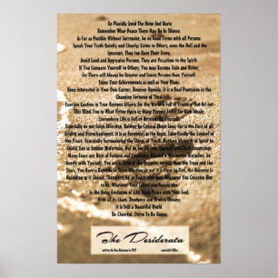 Gedicht der Desiderata-16x24 mit Sandy-Abdrücken Poster