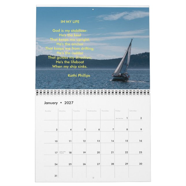 Gedicht des Monatskalenders Kalender (Jan 2027)