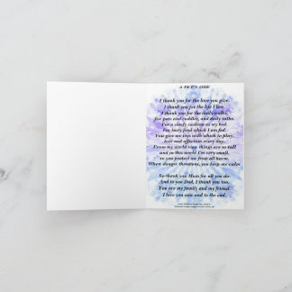 Gedicht: Die Hommage an den Besitzer geklappt Karte