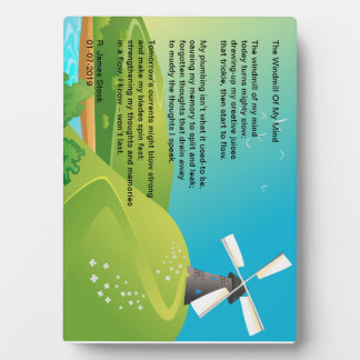 Gedicht "Die Windmühle meines Geistes" auf einer 1 Fotoplatte