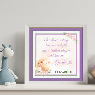Gedicht für Kinder im Schlafzimmer Anpassbarer Tex Fotodruck