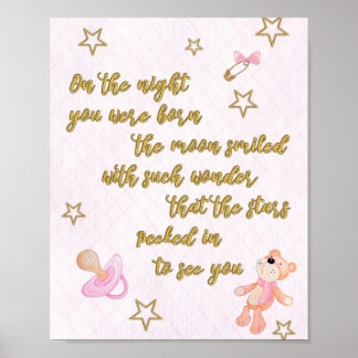 Gedicht für Kinderzimmer oder Zimmer eines kleinen Poster