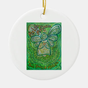 Gedicht "Green Angel Art" Krebsgedicht nach Maß Keramik Ornament