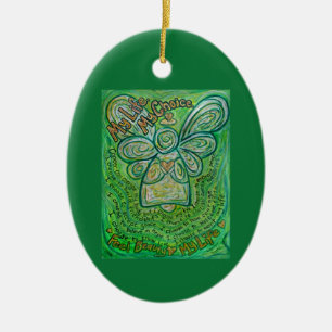 Gedicht "Green Angel Art" Krebsgedicht nach Maß Keramik Ornament