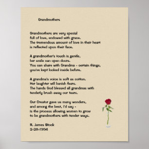 Gedicht "Großmütter" auf 8x10 Poster