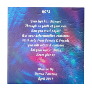 Gedicht "Hoffnung" - Keramik Tile Fliese