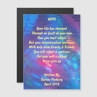 Gedicht "Hoffnung" - Magnetkarte