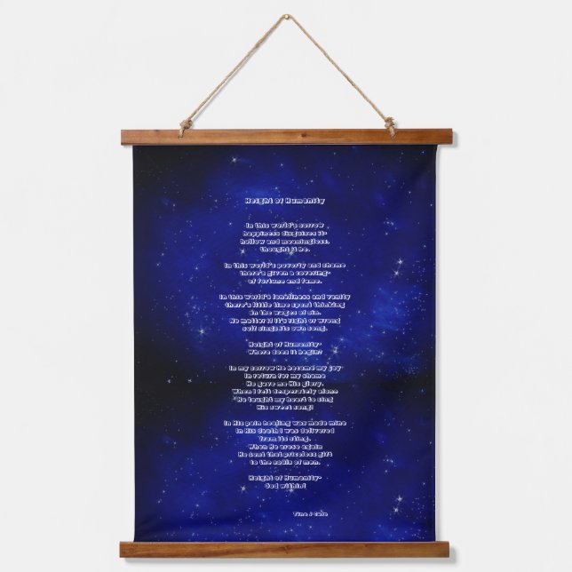 Gedicht "Höhe der Menschheit" Wandteppich Mit Holzrahmen (Vorderseite)