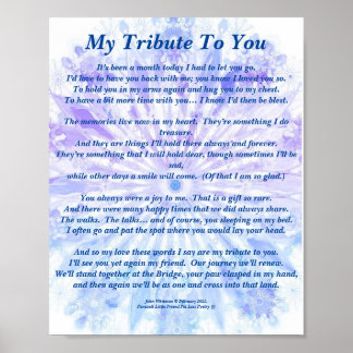 Gedicht: Hommage an ein verstorbenes PB Poster Mat
