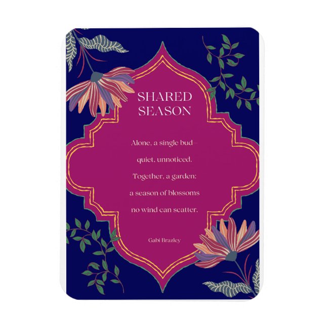 Gedicht-Karte für die gemeinsame Saison Magnet (Vertikal)