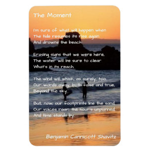 Gedicht Küchenmagnet - Der Augenblick - mit Foto Magnet