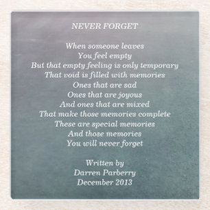 Gedicht "Niemals vergessen" - Untersetzer