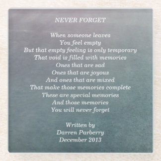 Gedicht "Niemals vergessen" - Untersetzer