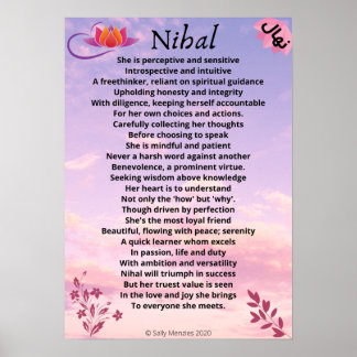 Gedicht "Nihal" Poster