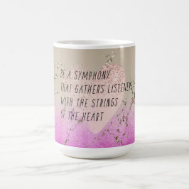 Gedicht "Pink Heart Strings" Kaffeetasse