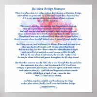 Gedicht: Rainbow Bridge Wiedersehen, FL, Matte Pos