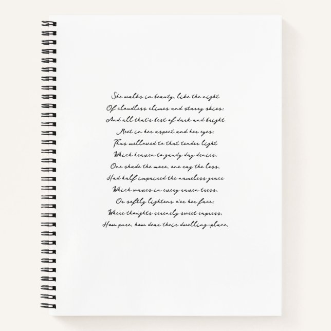 Gedicht, Texte, Zitat Notizbuch (Vorderseite)