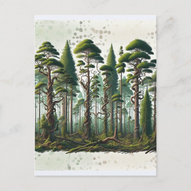 Gedicht über den Wald von Bäumen Postkarte (Vorderseite)