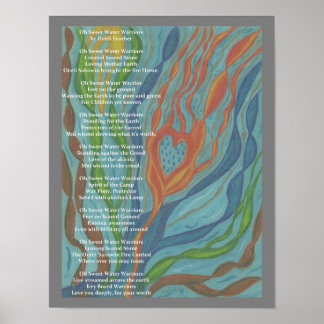 Gedicht und Zeichn des Wasserkriegers. Poster