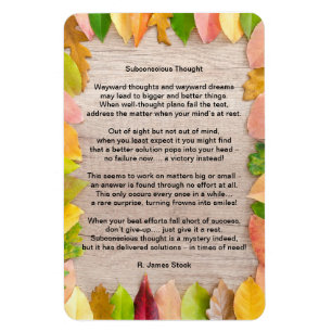 Gedicht "Unterbewusstes Denken" auf 4"x6" Flex.Mag Magnet