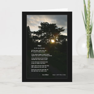 Gedicht von Joyce Kilmer Bäume für 5x7 Rahmen gefa Karte
