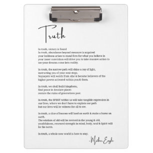 Gedicht "Wahrheitssieg" mit Plakatwand Klemmbrett