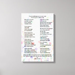 "Gedicht zum Muttertag - Leinwanddruck" Leinwanddruck