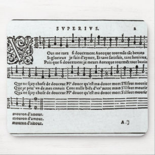 Gedicht zur Musik durch Jean Antoine de Baif Mousepad