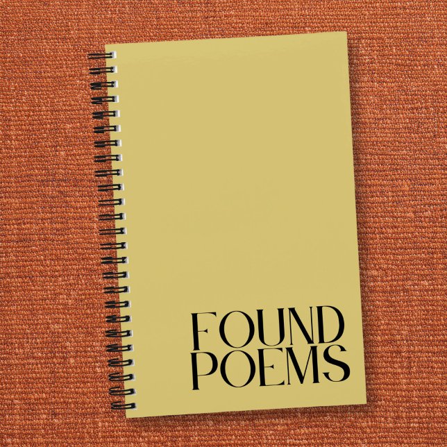 Gedichte gefunden Elegantes Vintages Ästhetik Jour Notizbuch (Record your found poems in this yellow vintage aesthetic poetry journal.)