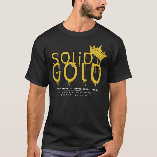 GEDIEGENES GOLD: VORDERES LOGO T-Shirt (Vorderseite)
