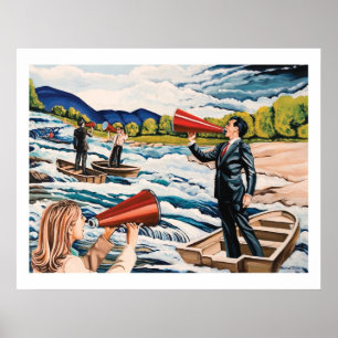 Gedränge und Fluss Poster