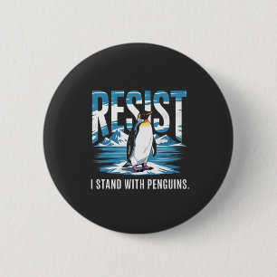Gedreht Ich stehe mit den Pinguinen Button