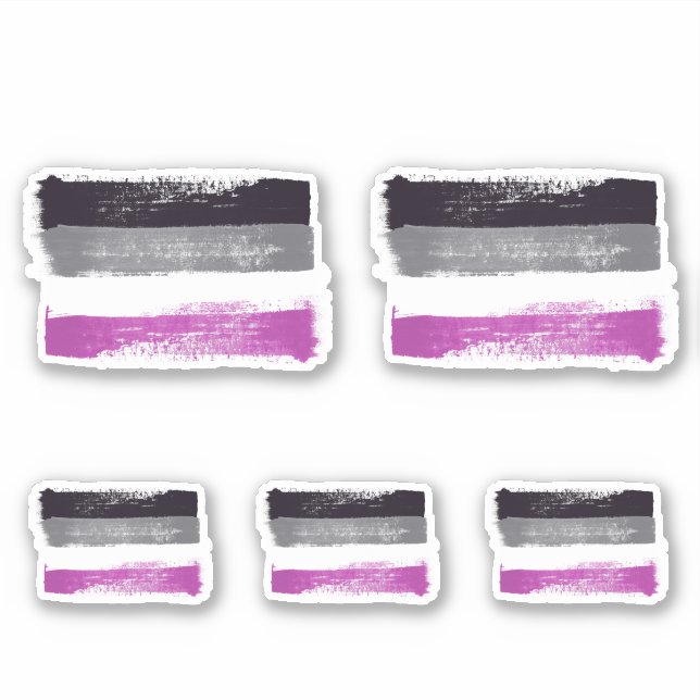GEDRUCKTE ASEXUELLE PRIDE FLAG AUFKLEBER (Vorderseite)