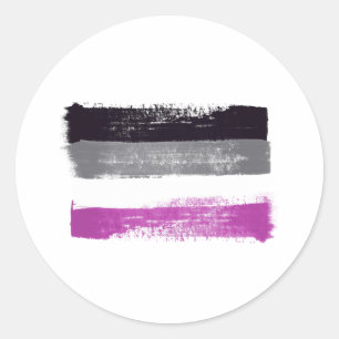 GEDRUCKTE ASEXUELLE PRIDE FLAG RUNDER AUFKLEBER