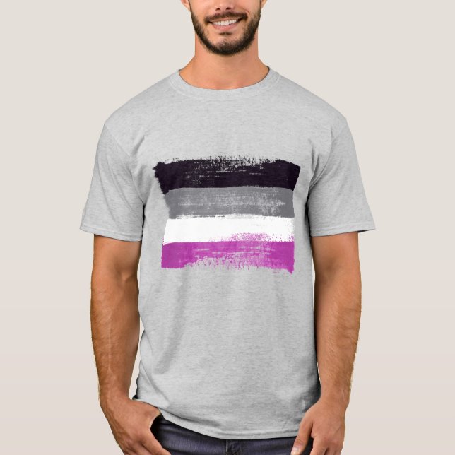 GEDRUCKTE ASEXUELLE PRIDE FLAG T-Shirt (Vorderseite)