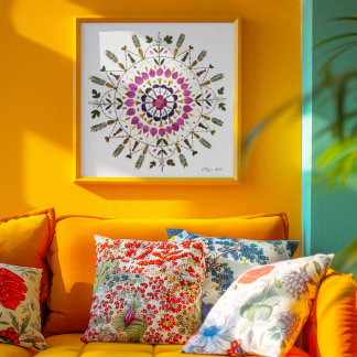 Gedruckte Blumenkunst von S. Frigui nach dem Origi Poster