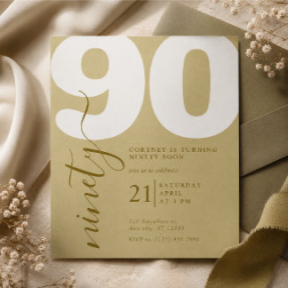 Gedruckte elegante 90. Geburtstagseinladung Einladung