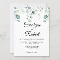 Gedruckte Eukalyptus-Hochzeitseinladungen