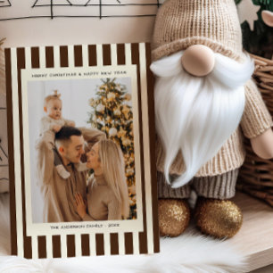 Gedruckte/herunterladbare Stripe-Weihnachtsfoto-Ka Feiertagskarte