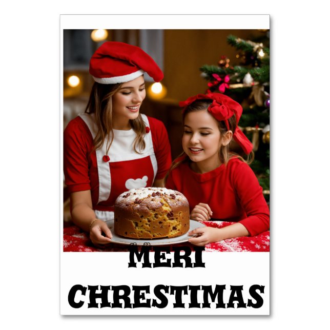 Gedruckte meri chrestimas Tabletten Tischnummer (Vorderseite)