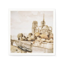 Gedruckte Napkins der Kathedrale von Notre Dame