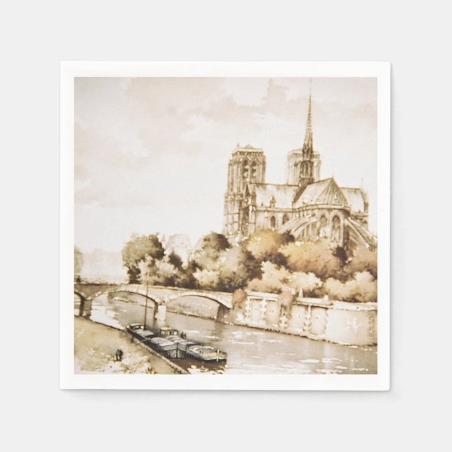 Gedruckte Napkins der Kathedrale von Notre Dame Serviette (Vorderseite)