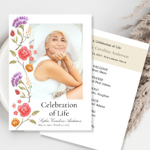Gedruckte Seite Blumenfeier des Life-Programms Einladung