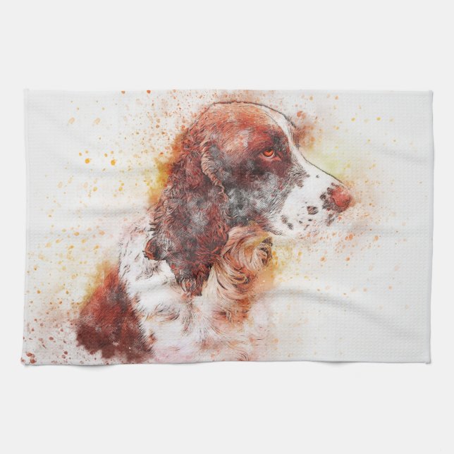 Gedruckter Bemalter Hund Geschirrtuch (Horizontal)