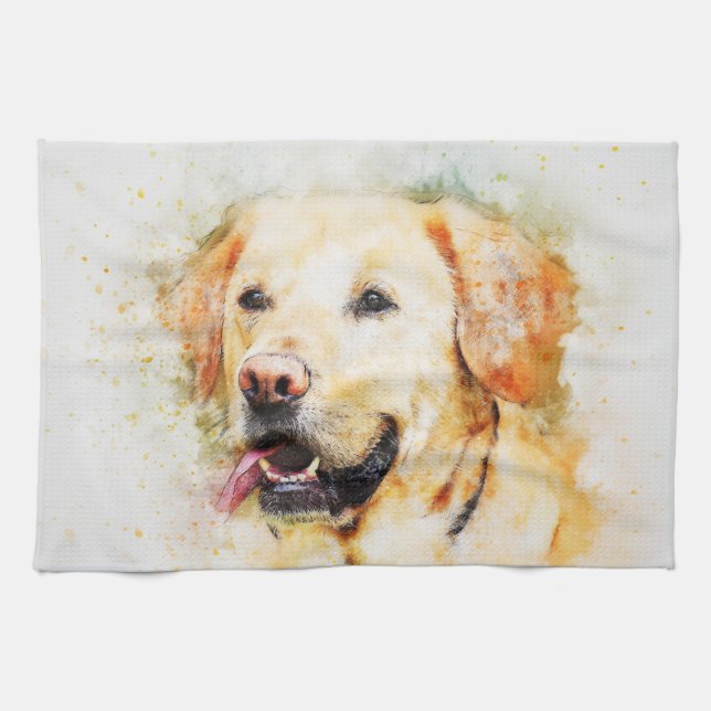 Gedruckter Bemalter Hund Geschirrtuch (Horizontal)