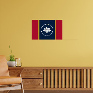 Gedruckter Bilderrahmen mit Flagge von Mississippi Poster