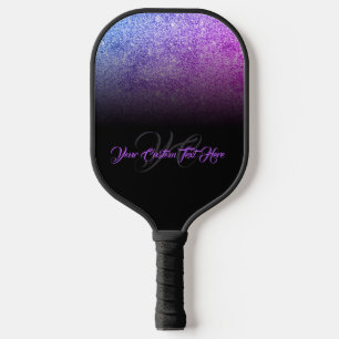 gedruckter Effekt Leuchtendes lila grünes Monogram Pickleball Schläger