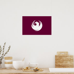 Gedruckter Rahmen mit Flagge von Phoenix, Arizona Poster