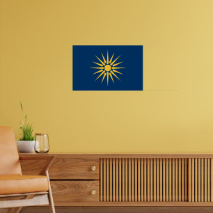Gedrucktes Bild mit der Flagge Makedoniens, Griech Poster
